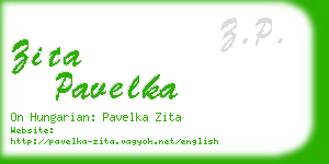 zita pavelka business card